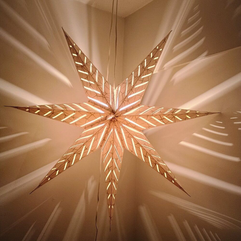 IKEA 🌞STRALA White Star Hanging Lantern- Large Size with Light Cord